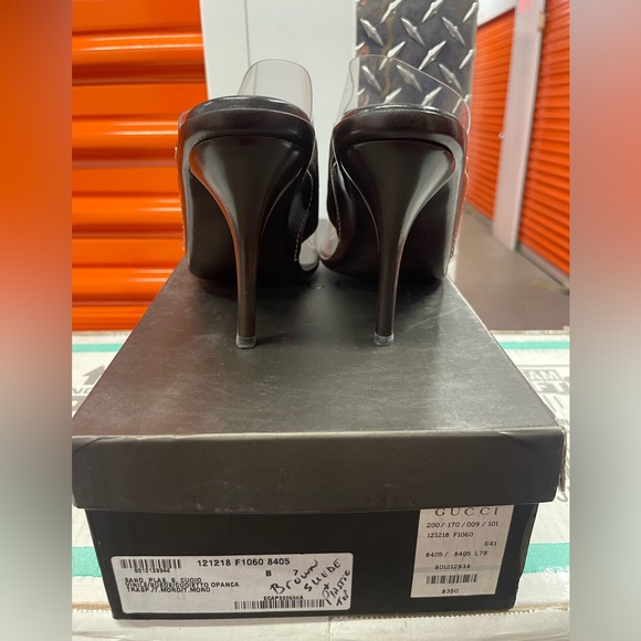 Brown suede, Gucci mules with plastic top - Picture 5 of 6